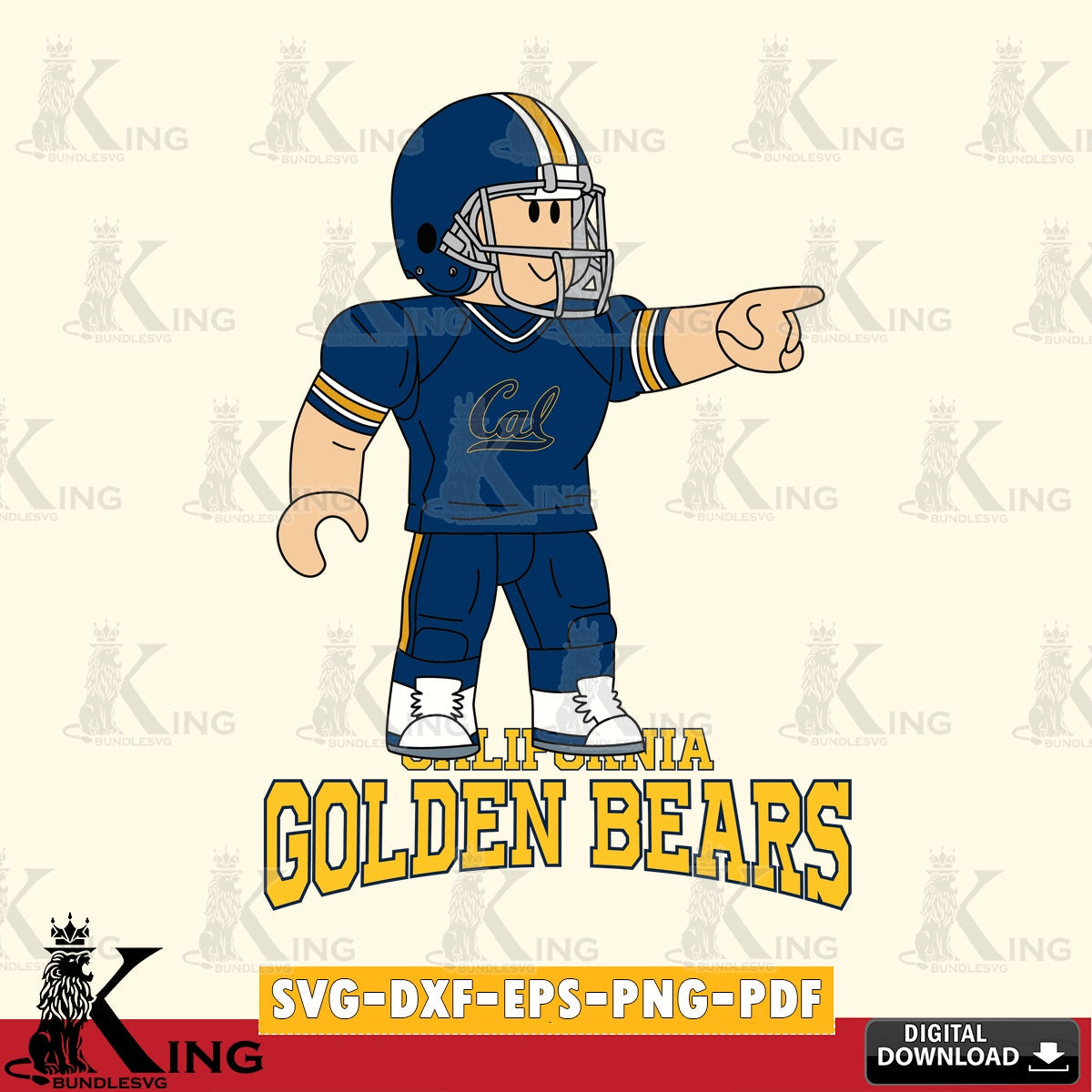 California Golden Bears Roblox Player Football SVG file , NCAA Cricut,  File cut , Digital Download , PDF File