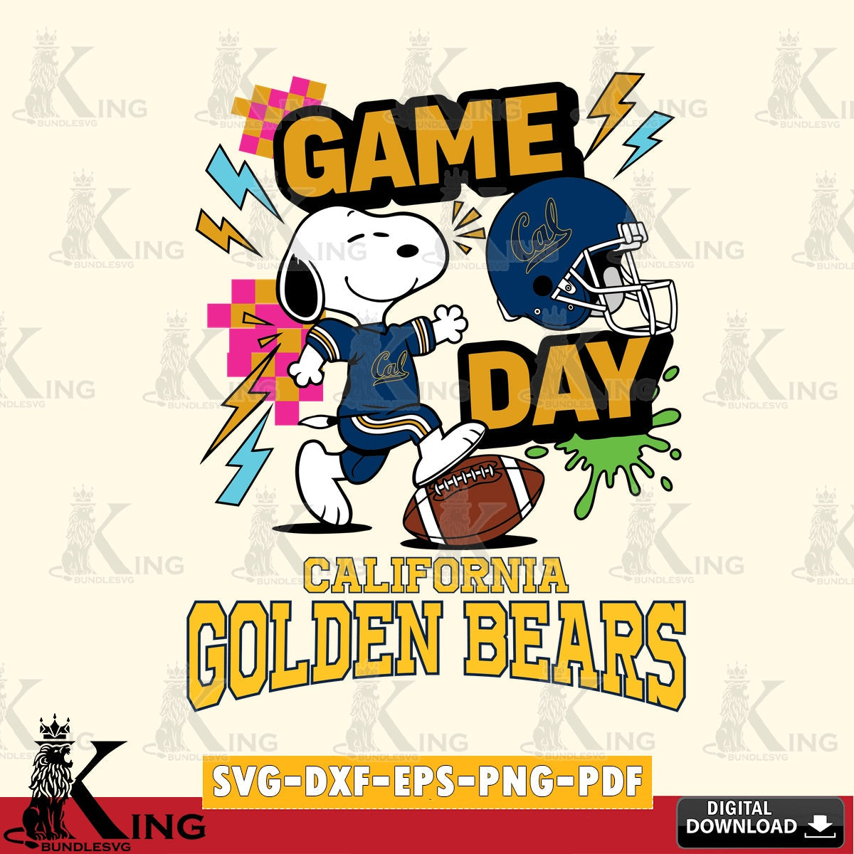California Golden Bears Snoopy Game day SVG, Cricut, Cut file  , Digital Download , Instant Download, Peanuts svg, NCAA svg, Football svg, Sport svg