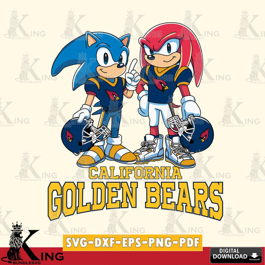 California Golden Bears Sonic And Knuckles Football SVG file, Vector , Digital Download , PDF File , Instant Download