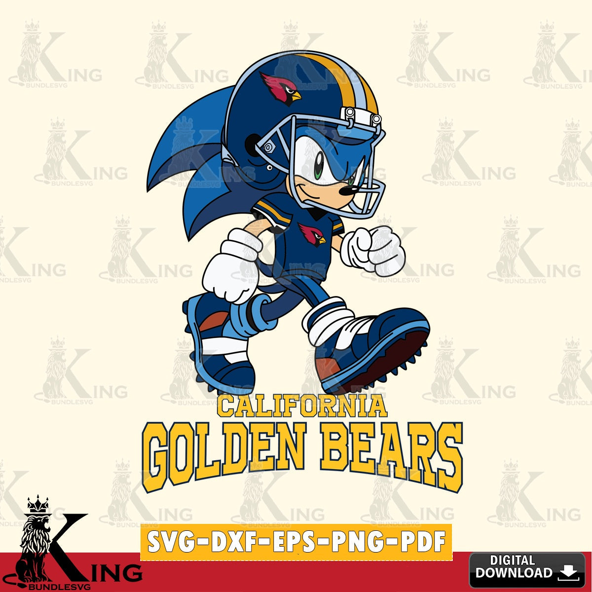 Stylish representation of California Golden Bears Sonic Ready Football vector art for engraving, cutting, and printing