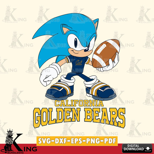 Digital clipart of California Golden Bears Sonic Rugby SVG PNG files perfect for Cricut and Silhouette cutting