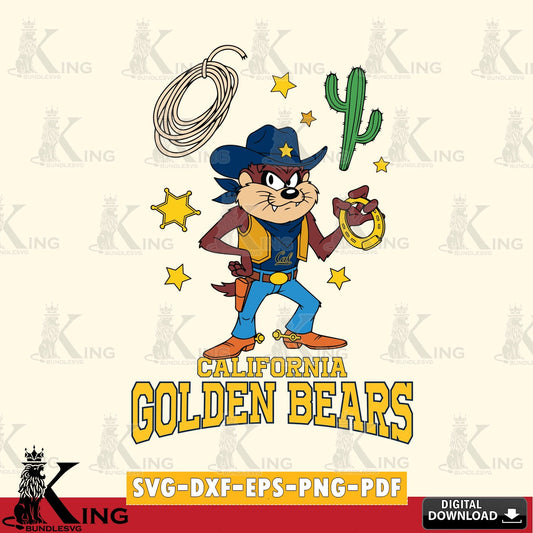 California Golden Bears Taz Cowboy Western SVG file, Cut file  , Digital Download , Instant Download, Taz svg, NCAA svg