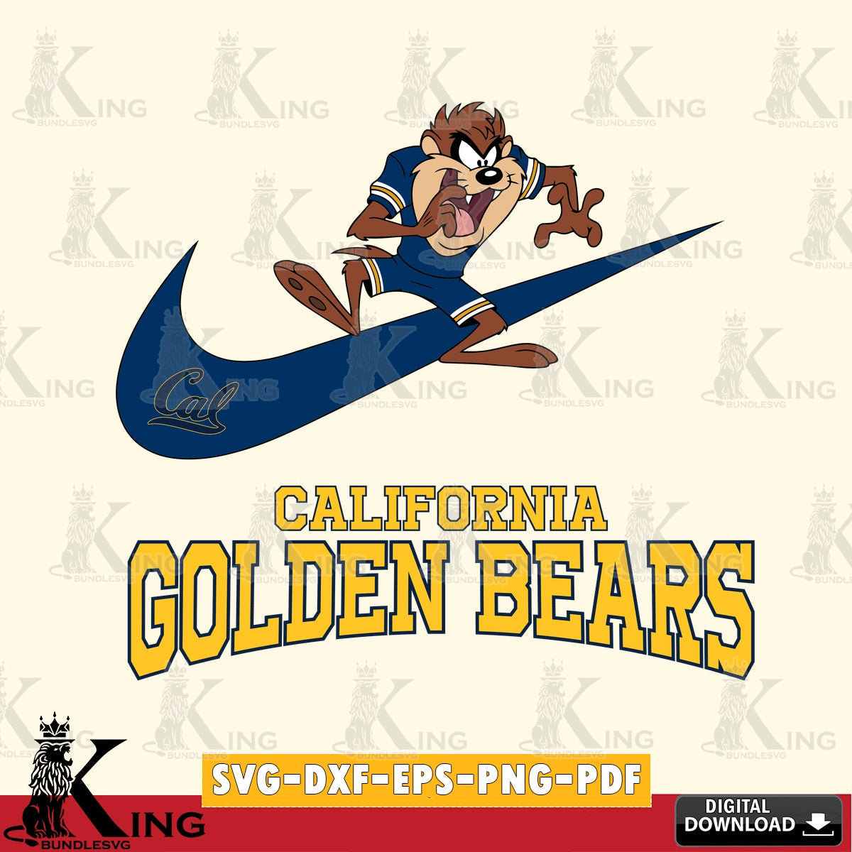 California Golden Bears Taz Football Nike SVG file, Cut file  , Digital Download , Instant Download, Taz svg, NCAA svg