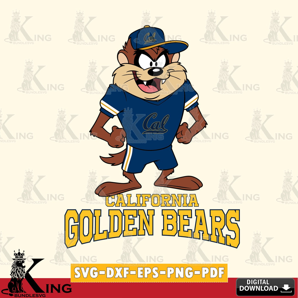 California Golden Bears Taz Standing Pose SVG file, Cut file  , Digital Download , Instant Download, Taz svg, NCAA svg