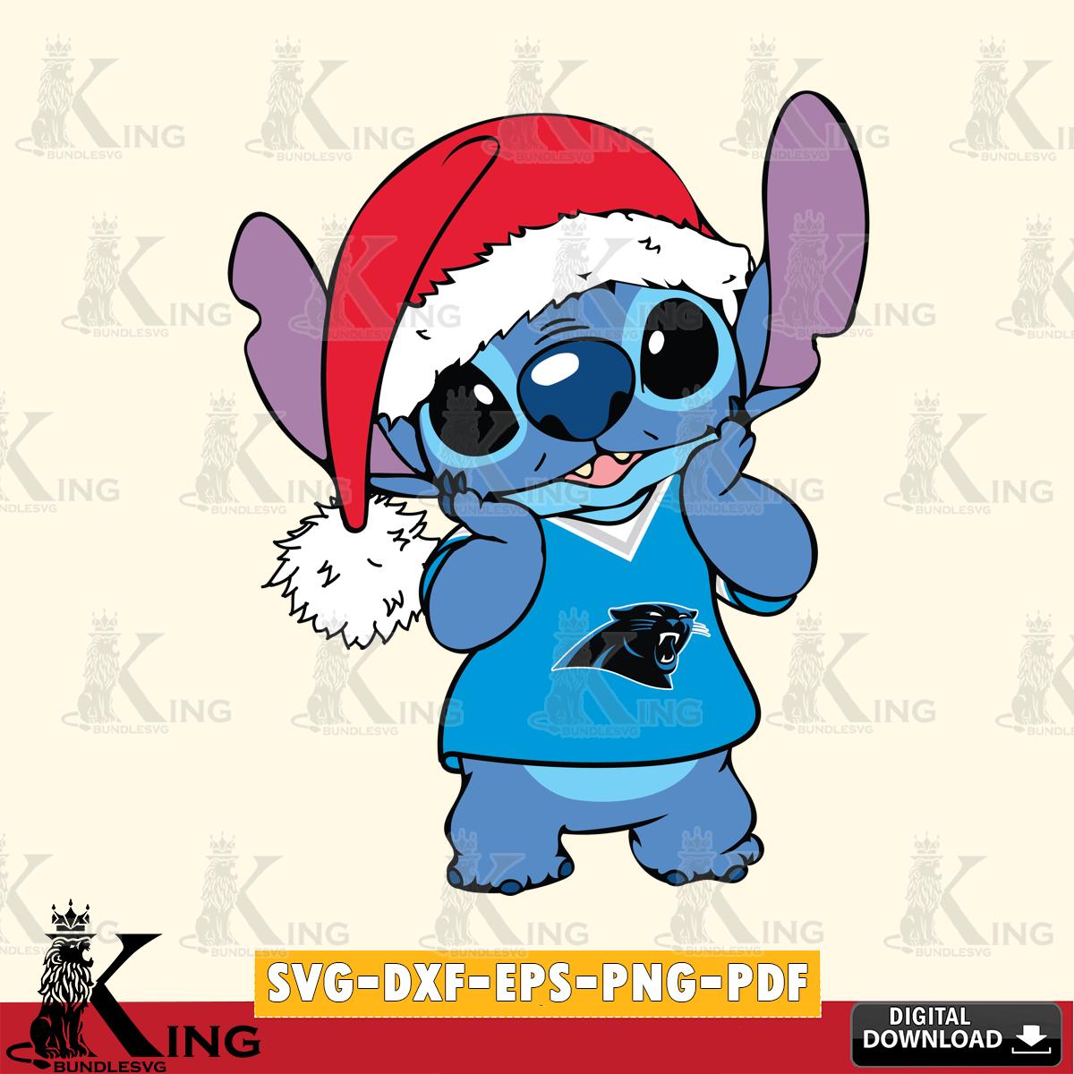 Carolina Panthers Cute Stitch Christmas SVG, NFL for Cricut, Silhouette, Digital Download , file cut