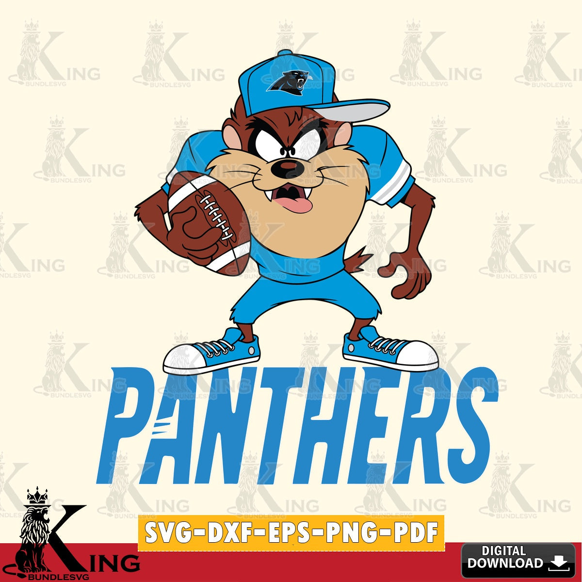 Carolina Panthers Đồng phục bóng đá Taz Cut file  , Digital Download , Instant Download, Looney Tunes svg, Football svg
