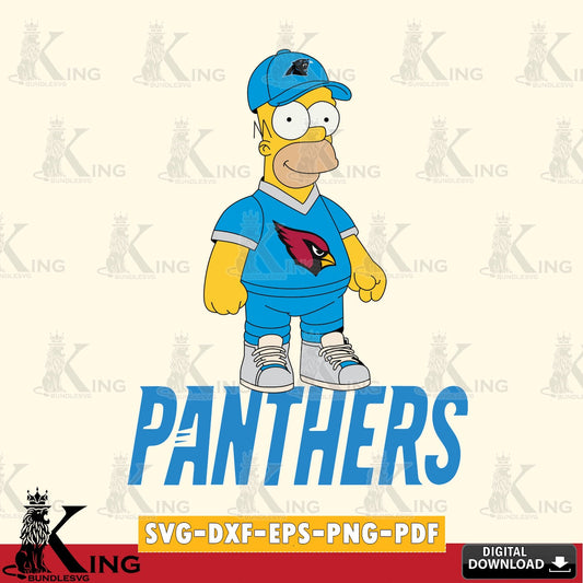 Stylish representation of Carolina Panthers Homer Simpson football, SVG cut file for personalized gifts and laser projects
