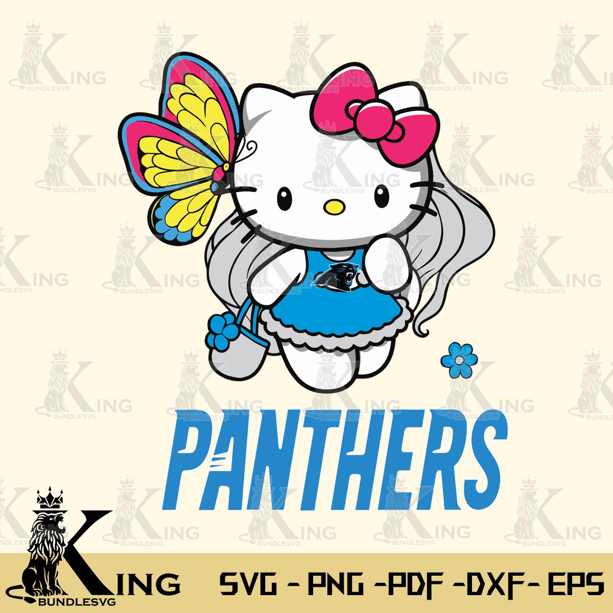 Carolina Panthers Kitty Cartoon Svg Eps Dxf Png File, Digital Download