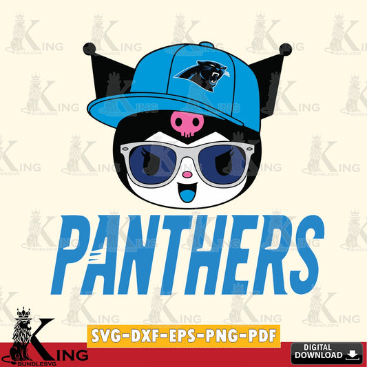 Carolina Panthers Kuromi Football Cool SVG file, Cricut, Cut file  , Digital Download , Instant Download, Sanrio svg, Clipart
