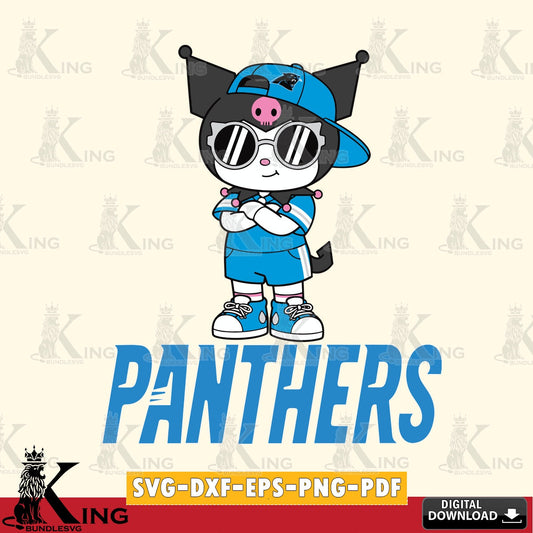 Carolina Panthers Kuromi Football Jersey SVG file, Cricut, Cut file  , Digital Download , Instant Download, Sanrio svg, Clipart