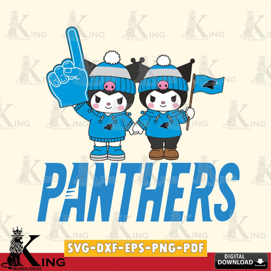 Carolina Panthers Kuromi rugby Fan SVG file, Cricut, Cut file  , Digital Download , Instant Download, Sanrio svg, Clipart