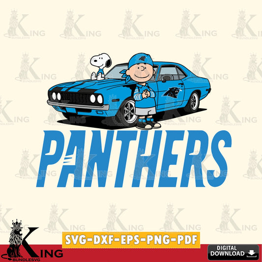 Carolina Panthers Peanuts Muscle Car Cricut file , Cut file  , Digital Download , PDF File , Instant Download