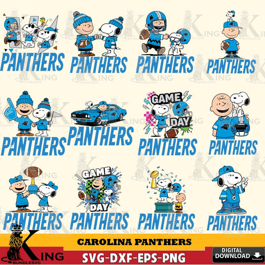 Carolina Panthers Peanuts Play Football NFL Bundle Cricut file , Cut file  , Digital Download , PDF File , Instant Download