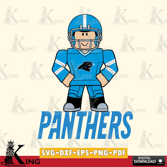 Unique artwork depicting Carolina Panthers Roblox cool football, crafting file for iron-on transfer and vinyl decals.