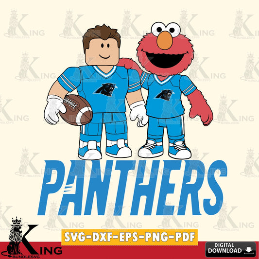 Carolina Panthers Roblox & Elmo Football SVG file , Cricut, NFL  File cut , Digital Download , PDF File