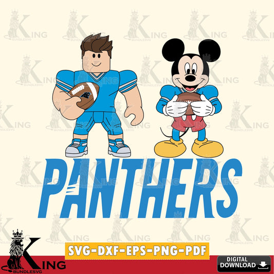 Carolina Panthers Roblox & Mickey Football SVG file , Cricut, NFL  File cut , Digital Download , PDF File