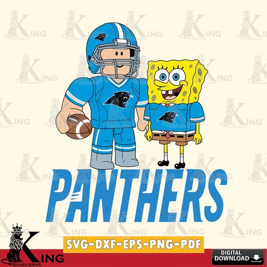 Carolina Panthers Roblox & Spongebob Football SVG file , Cricut, NFL  File cut , Digital Download , PDF File