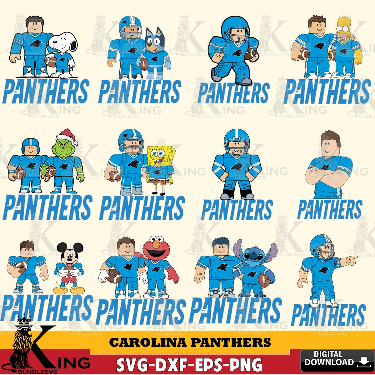 Carolina Panthers Roblox With Friends football NFL Bundle SVG file , Cricut, NFL  File cut , Digital Download , PDF File