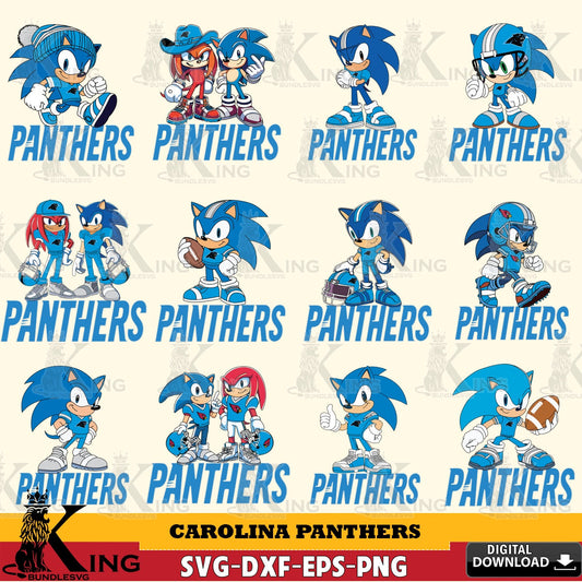 Mega bundle containing Carolina Panthers Sonic & Knuckles NFL Football, versatile clip art for stickers, decals, and mugs