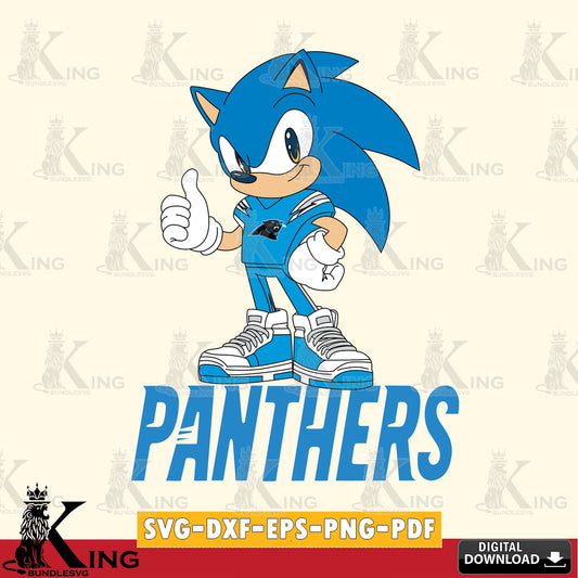 Carolina Panthers Sonic Like Football SVG file, Vector , Digital Download , PDF File , Instant Download