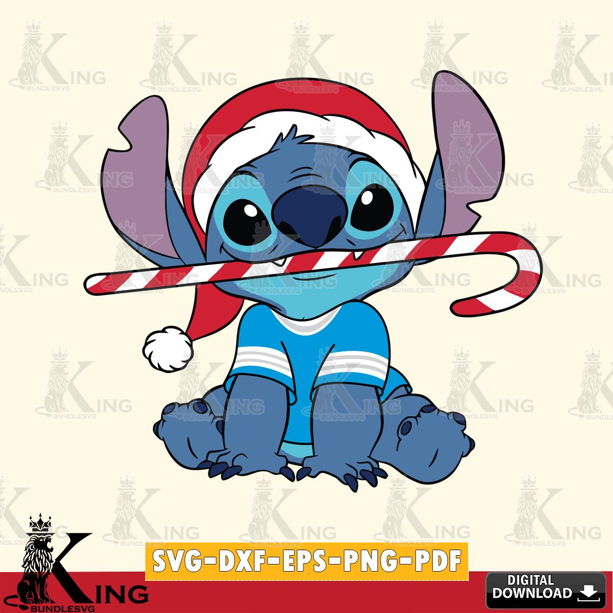 Carolina Panthers Stitch Christmas SVG, NFL for Cricut, Silhouette, Digital Download , file cut