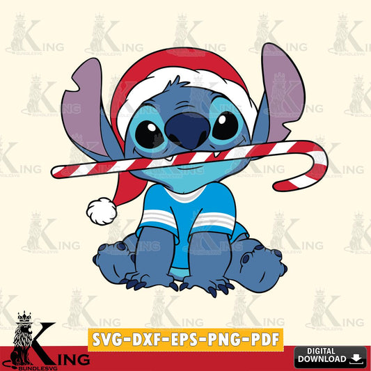 Carolina Panthers Stitch Christmas SVG, NFL for Cricut, Silhouette, Digital Download , file cut