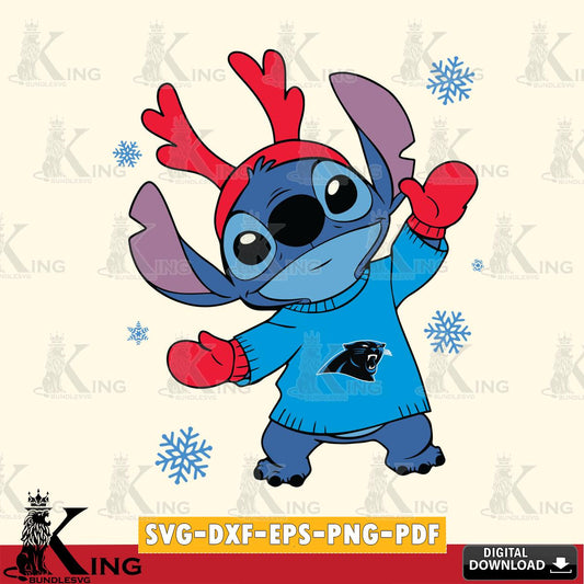 Carolina Panthers Stitch Santa Christmas SVG, NFL for Cricut, Silhouette, Digital Download , file cut