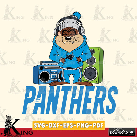 Carolina Panthers Taz Hip Hop Cut file  , Digital Download , Instant Download, Looney Tunes svg, Football svg