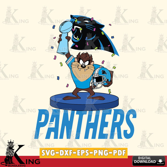 Carolina Panthers Taz Trophy Podium Cut file  , Digital Download , Instant Download, Looney Tunes svg, Football svg
