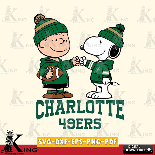 Charlotte 49ers CharlieBrown Football Fist Bump SVG, Cricut, Cut file  , Digital Download , Instant Download, Peanuts svg, NCAA svg, Football svg, Sport svg