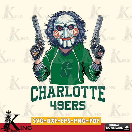 Creative design featuring Charlotte 49ers Jigsaw Billy Football, NCAA, vector illustration for POD merchandise and apparel