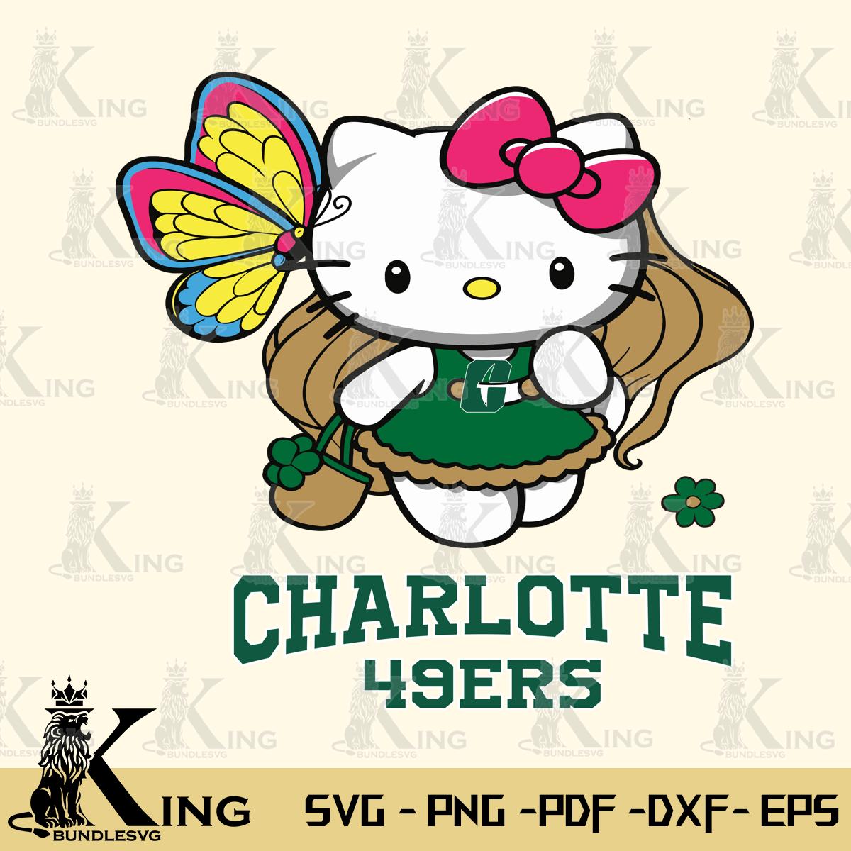 Charlotte 49ers Kitty Cartoon Svg Eps Dxf Png File, Digital Download