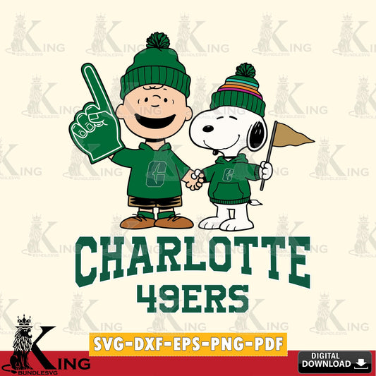 Charlotte 49ers Peanuts Fan Gear SVG, Cricut, Cut file  , Digital Download , Instant Download, Peanuts svg, NCAA svg, Football svg, Sport svg