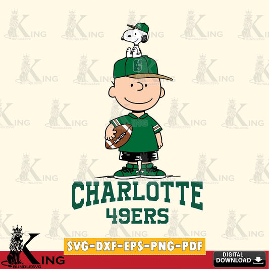 Charlotte 49ers Peanuts Football Rugby SVG, Cricut, Cut file  , Digital Download , Instant Download, Peanuts svg, NCAA svg, Football svg, Sport svg