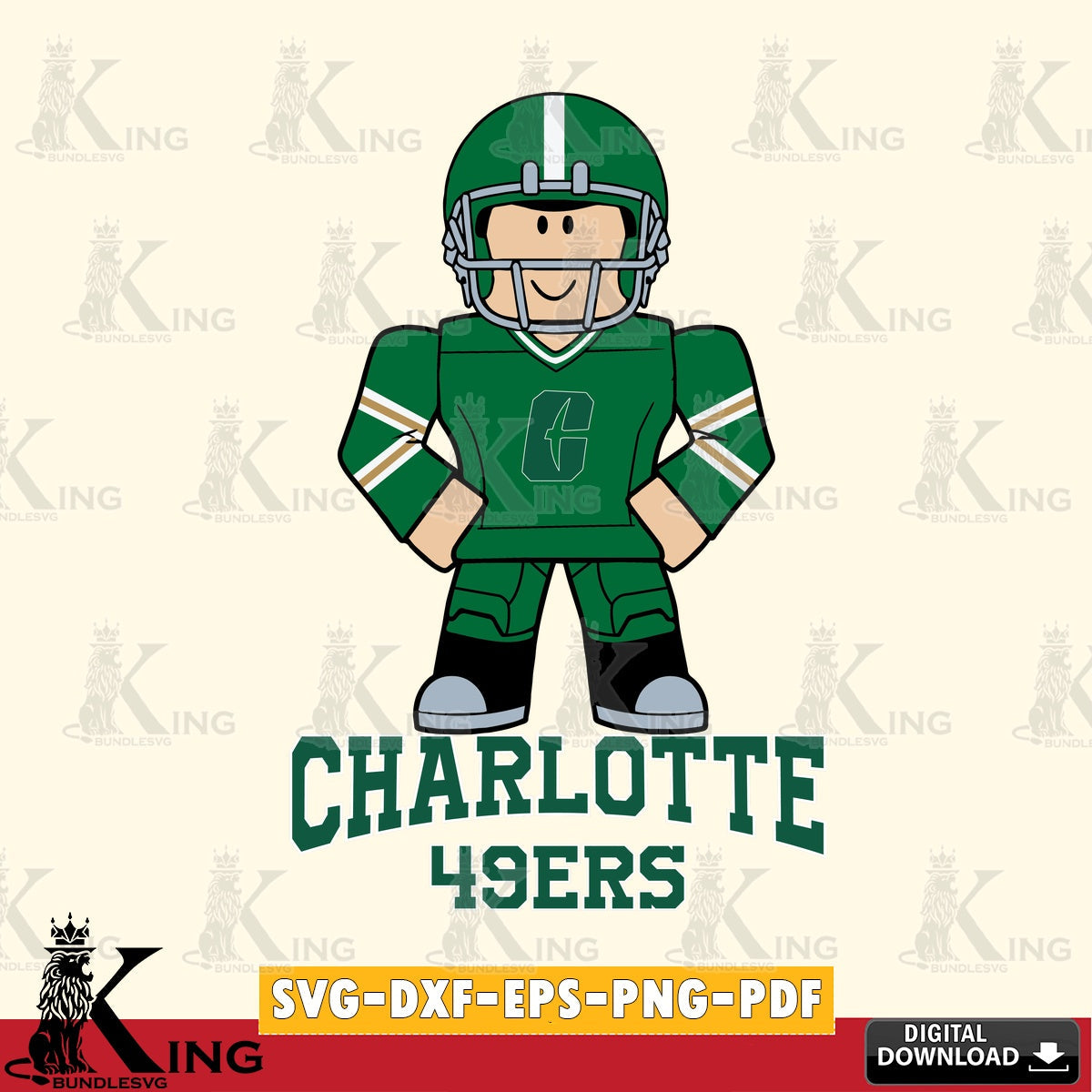 Charlotte 49ers Roblox Cool Football SVG file , NCAA Cricut,  File cut , Digital Download , PDF File