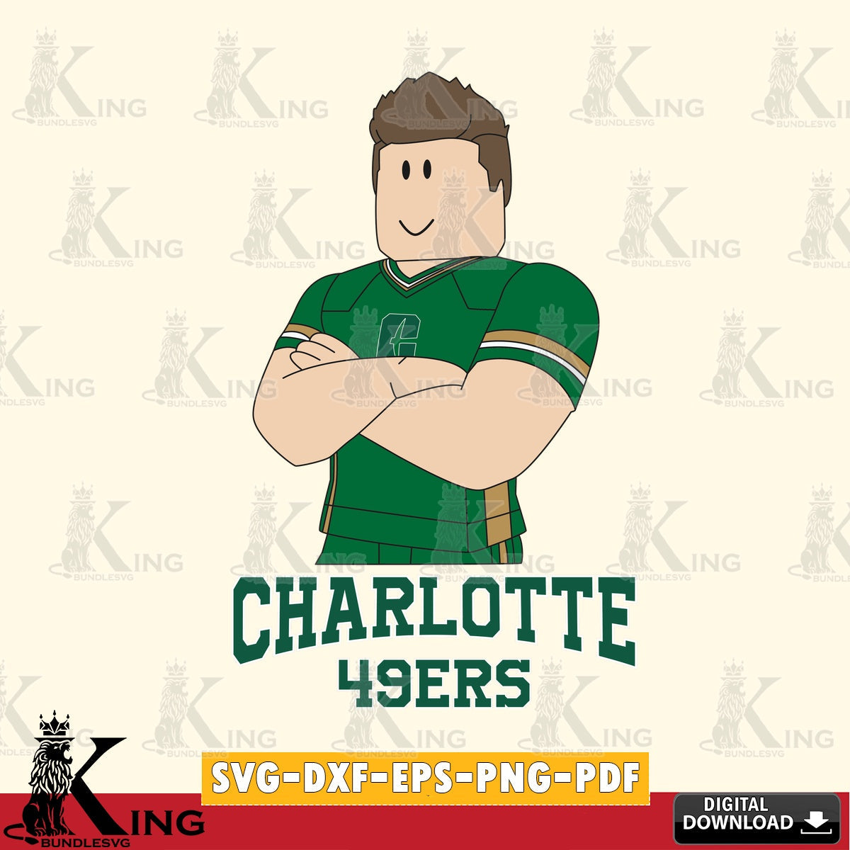 Charlotte 49ers Roblox Football SVG file , NCAA Cricut,  File cut , Digital Download , PDF File