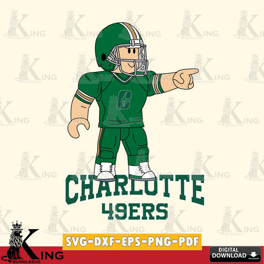 Charlotte 49ers Roblox Player Football SVG file , NCAA Cricut,  File cut , Digital Download , PDF File