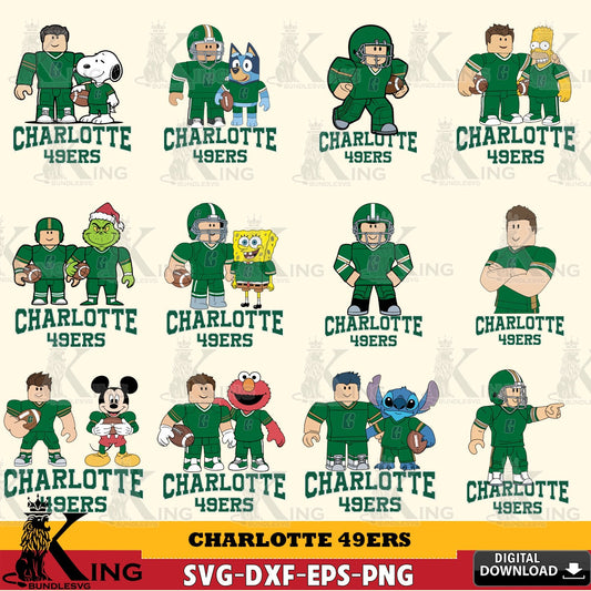 Charlotte 49ers Roblox With Friends football NCAA Bundle SVG file , NCAA Cricut,  File cut , Digital Download , PDF File