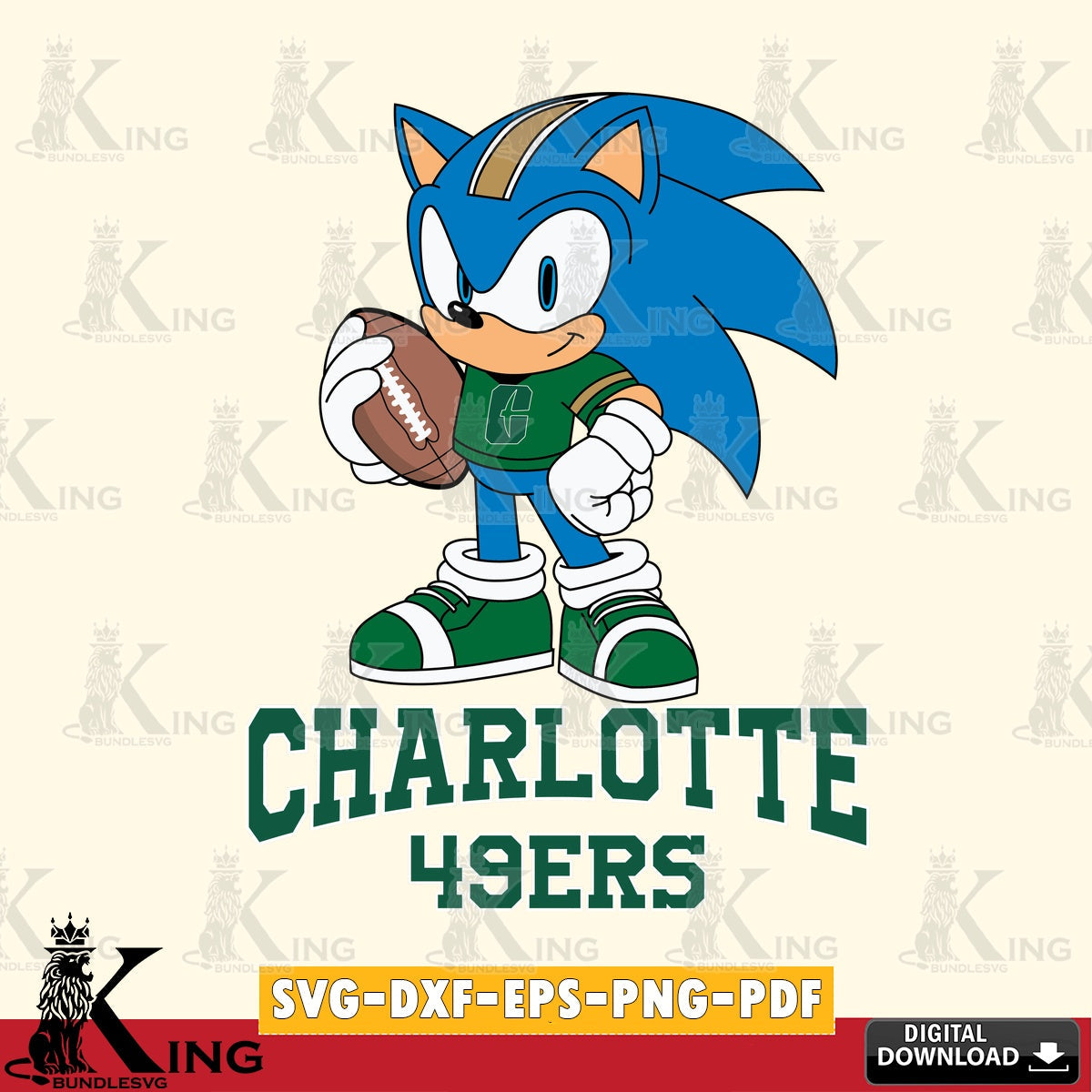 Charlotte 49ers Sonic Game Day Ready SVG file, Vector , Digital Download , PDF File , Instant Download