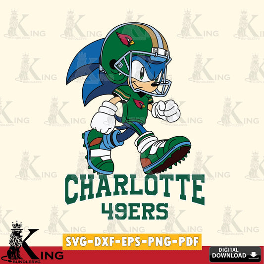 Custom design featuring the Charlotte 49ers Sonic Ready Football, crafting file for iron-on transfer and vinyl decals.