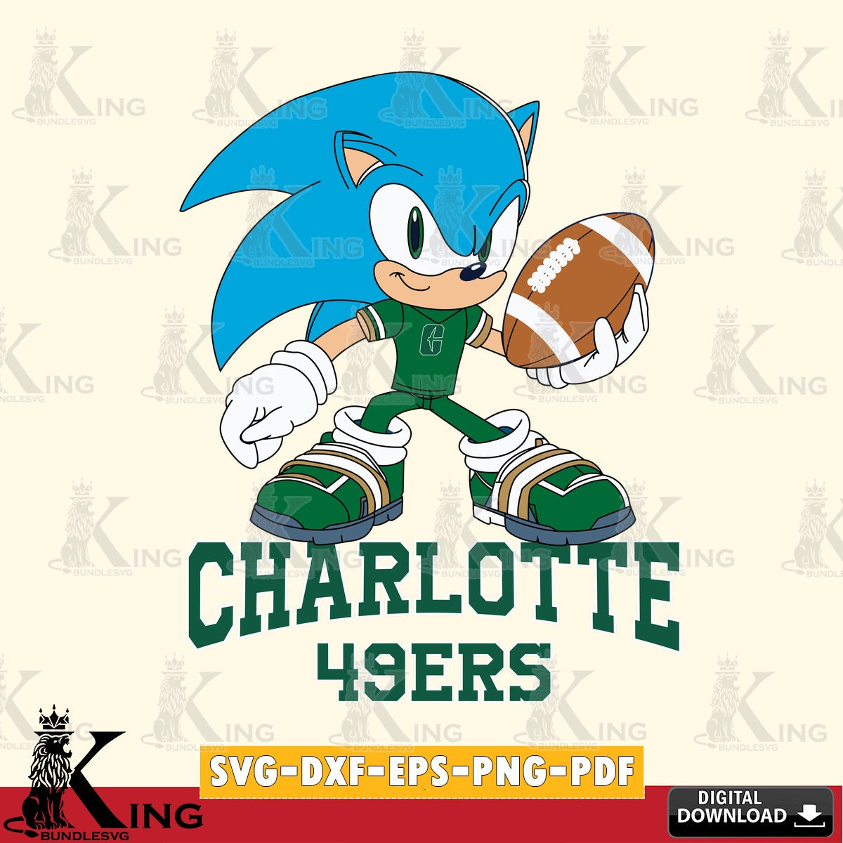 Charlotte 49ers Sonic Rugby SVG file, Vector , Digital Download , PDF File , Instant Download