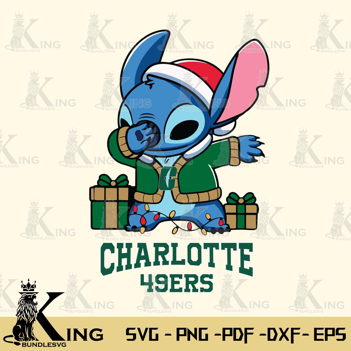 Charlotte 49ers Stitch Merry Christmas Svg Eps Dxf Png File, Digital Download