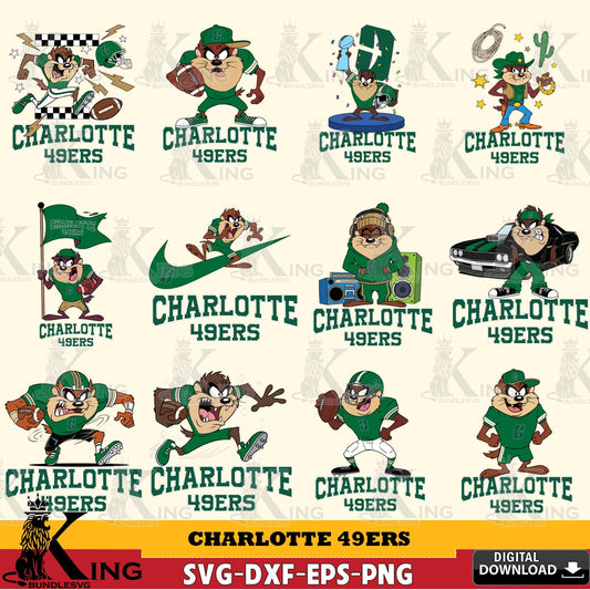 Charlotte 49ers Taz Football NCAA Bundle SVG file, Cut file  , Digital Download , Instant Download, Taz svg, NCAA svg