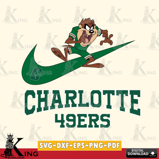 Charlotte 49ers Taz Football Nike SVG file, Cut file  , Digital Download , Instant Download, Taz svg, NCAA svg