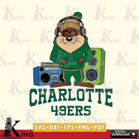 Charlotte 49ers Taz Hip Hop SVG file, Cut file  , Digital Download , Instant Download, Taz svg, NCAA svg