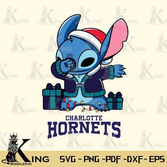 Charlotte Hornets Stitch Merry Christmas Svg Eps Dxf Png File, Digital Download