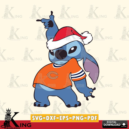 Chicago Bears Disney Lilo & Stitch Christmas SVG, NFL for Cricut, Silhouette, Digital Download , file cut