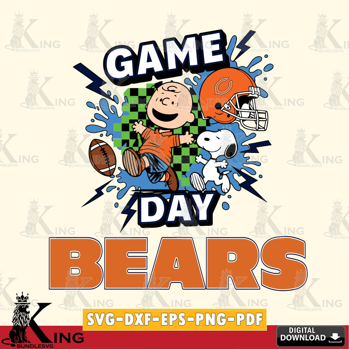 Chicago Bears Game Day Peanuts Cricut file , Cut file  , Digital Download , PDF File , Instant Download