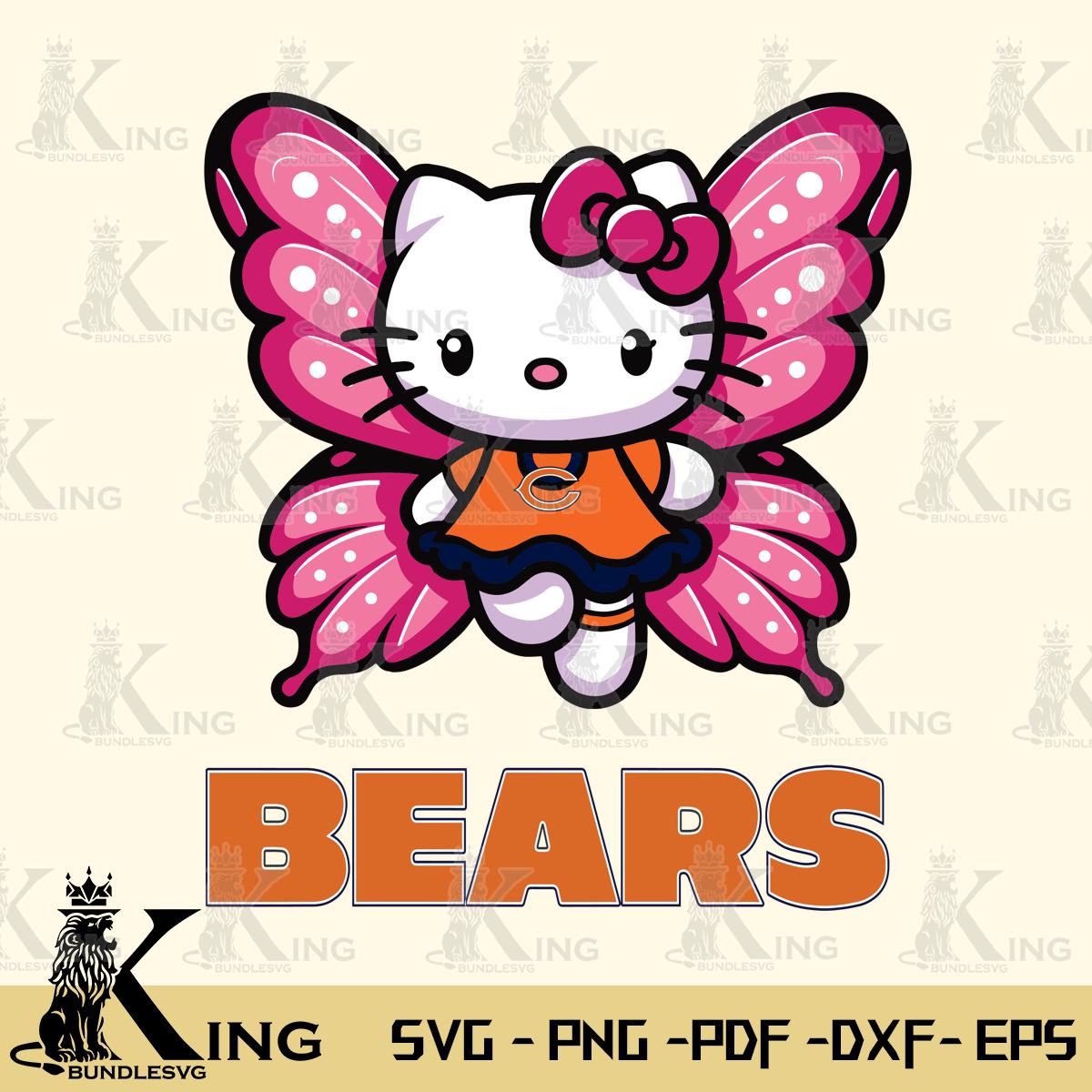 Chicago Bears Hello Kitty Dreamscape Svg Eps Dxf Png File, Digital Download