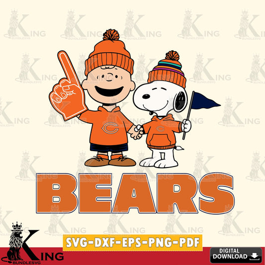 Chicago Bears Peanuts Fan Gear Cricut file , Cut file  , Digital Download , PDF File , Instant Download